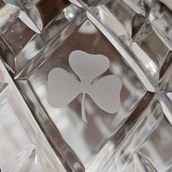 Galway Leah Crystal Rose Bowl Vase 6" Ireland Shamrock Lead Crystal handcut glas - Picture 10 of 13